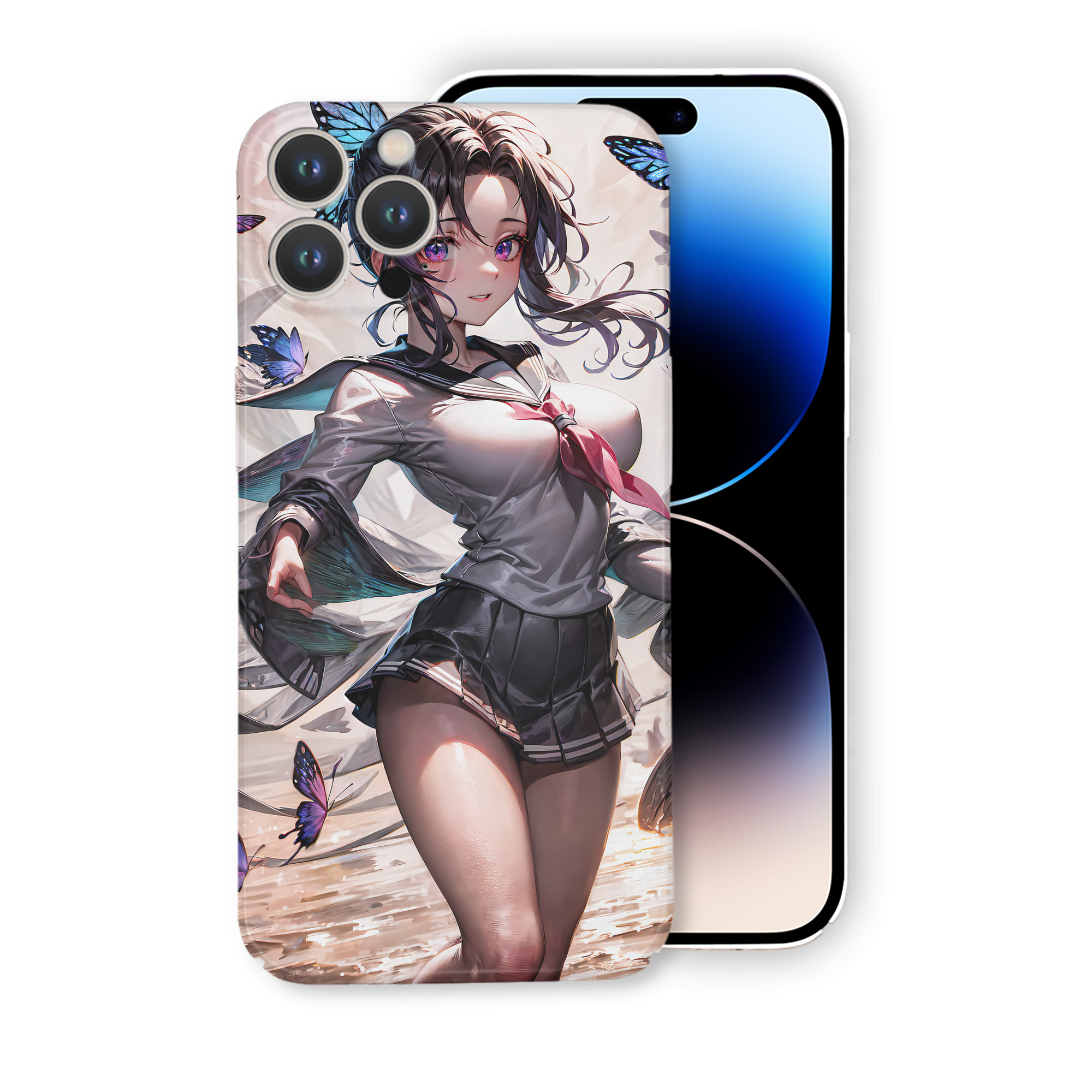 （画像用） 鬼滅の刃（きめつのやいば）蟲柱-胡蝶 しのぶ／こちょう しのぶ Kochou Shinobu 【iPhone 14シリーズ対応】ハードケース